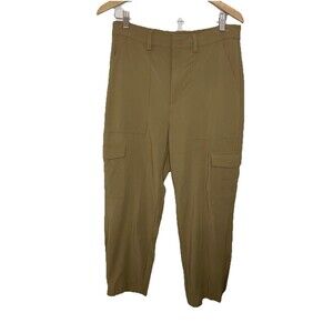Banana Republic Womens Size 8 Beige Cargo Cropped Pants Stretch Flat Front